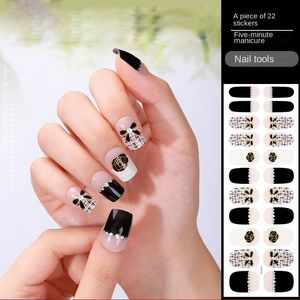 Semi-uitgeharde gel nagel volledige wraps nagellak voor vrouwen, 20 stuks nagel gel polish strips en nail art sticker (UV-lamp vereist)