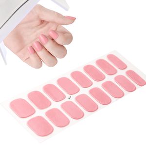 Semi -uitgehard gel nagelstrips patch schuifregelaars waterdichte vaste kleur zelfklevende volle dekking nagel wraps nagellakstickers stickers stickers