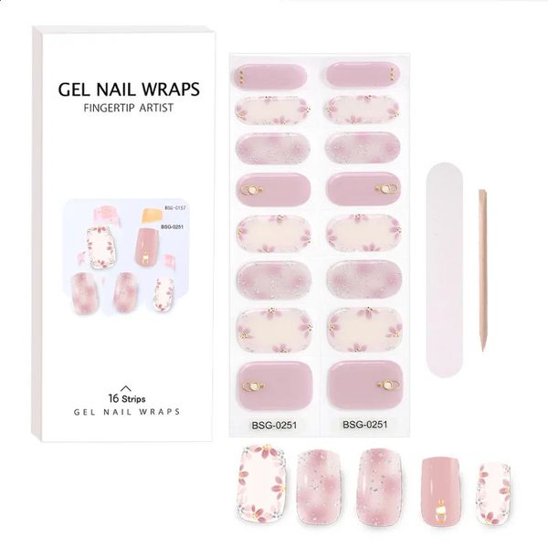 Enveloppe de ongles en gel semi-durcissé Patch manucure Nail Art Decor UV LED lampe durcie de longue durée d'ongles en gel durable.