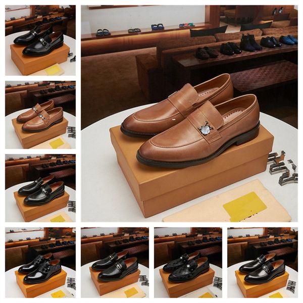 Chaussures de costume pour hommes en cuir véritable de chanvre semi-formel Designer de luxe glamour bleu gland italien gracieux homme chaussures habillées grand Zapatos taille 38-46