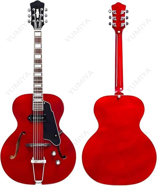 Guitare électrique semi creux Guitare jazz guitare acier acier inoxydable 22 frettes alnico v humbucker