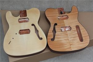 Corps de guitare électrique à corps d'origine semi-creux avec reliure de corps, peut être personnalisé selon votre demande