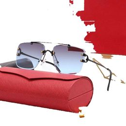 Semi-randloze designer zonnebrillen Heren Hardware-serie Zonnebril Metaal Rijden UV400 Rechthoekig frame Acetaat Zonnebril Vorm voor man Vrouw Brillen Lunettes