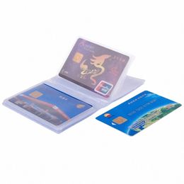 Porte-carte semi-transparente à l'intérieur du sac PVC PVC IDAPPORT PLIMED ID CRÉDIT NOM BUSIN CARD POCHETS INTER PAGES DE BUREAU DE BUREAU B7U9 #