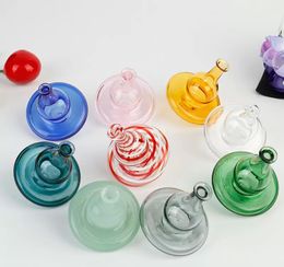 Semi-transparant glas UFO koolhydarium Cap Bubble Dome voor kwarts banger nagels glazen waterleidingen dab olieligingen glazen bong 4 kleuren