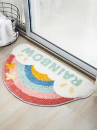 Le tapis de salle de bain semi-cercle empêche la porte de la bibulaire glissante Ajouter un joli tapis de sol épais 240329