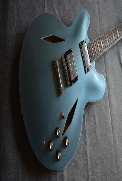 SemiHollow DG 335 Jazz guitare électrique métal bleu0123457084539