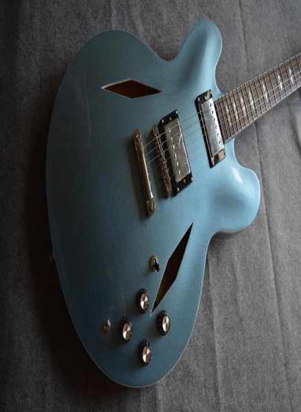 Semihollow DG 335 Jazz Electric Guitar Metal Blue0123451011183