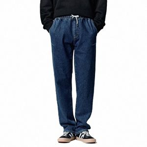 Semir Jeans Hombres 2023 Invierno Nuevo Simple Clásico Versi Cómodo Elástico Cintura Cepillado Pantalones rectos D0H7 #