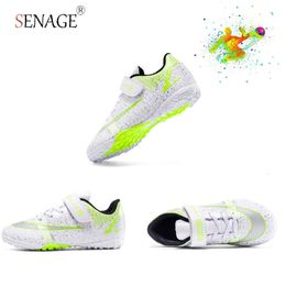 Senage Dress High Shoes Quality Children Soccer Boys Girls Firls Nonslip Élèves Splint Training Football Shae Kids Futsal Tu 8809