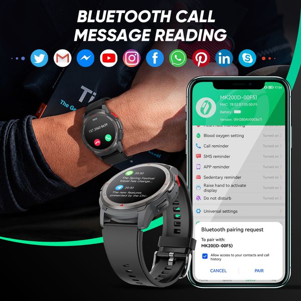 Senbono Max10 Round Men's Smart Watch Bluetooth Respuesta Dials Llame a Sports Waterproof Smartwatch Men Women 2022 para iOS Android