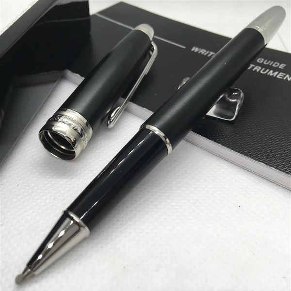 Envoyer 1 sac en cuir cadeau stylos roller noir mat stylo à bille fournitures de bureau scolaire avec numéro de série248W