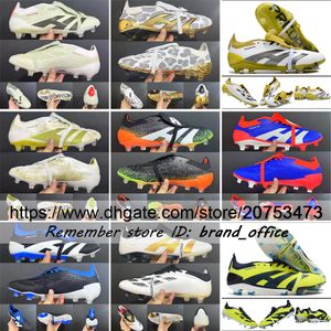 Envoyer avec une qualité de sac 30e anniversaire Bottes de football 24 Elite FG Tongue Fold Soccer chaussures de football