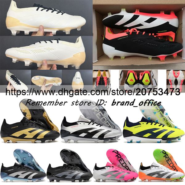 Envoyer avec des chaussures de football de qualité de sac 24 Elite FG Lacet-Up 30th Anniversary Leather Soccer Shoes Formation confortable