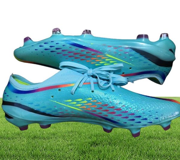 Enviar con bolsa Botas de fútbol X Speedportal1 FG Tacos de fútbol de calidad para hombre Zapatillas de deporte de cuero suave para terreno firme al aire libre Comfortab5379348