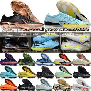 Envoyer avec un sac Bottes de football de qualité Phantom GT2 Elite FG Version basse Crampons de football Neymars Hommes Coupe du monde en cuir souple Chaussures de football d'entraînement confortables US 6.5-12