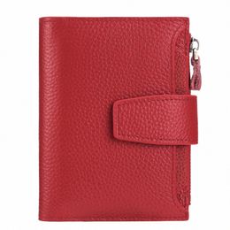 Sendefn Fi femmes porte-monnaie portefeuille RFID blocage en cuir véritable portefeuille porte-carte à glissière Mey sac court portefeuille 5191 v0xv #