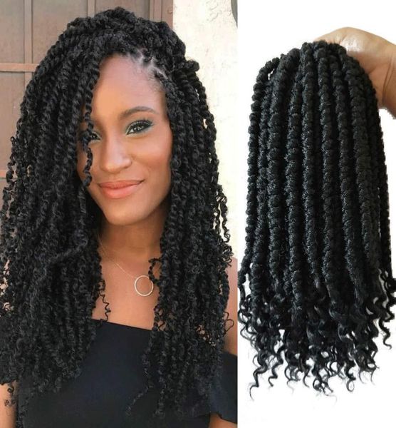 Senegal Curly Goddess 12 pulgadas Primavera senegalés crochet trenzas extremo rizado Kanekalon trenzado Extensiones de cabello synthe7295860