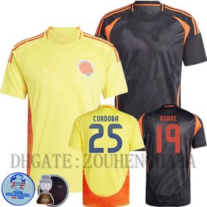 Camisetas Colombia James Jerseys Kit Player Versión 2024 Copa América Equipo Nacional Columbia Home Away Kids Luis Diaz Córdoba M.Cassierra Camisa de fútbol