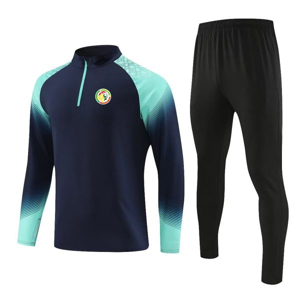 Sénégal National Football Team Football's Sportswear Training Outdoor Training Vêtements Semi-Zipper Sweatshirt Sweat-shirt Jogging Casual Long Manneve Suit