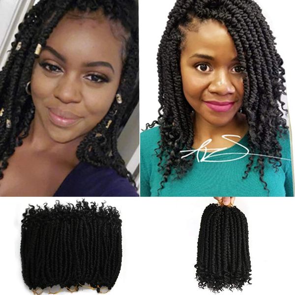 12 pouces Sénégalais Spring Twist Crochet Hair Curl End Bomb Twist Crochet Hair Synthetic Hair Extensions Fluffy LS27