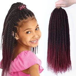 Trenzas de pelo de ganchillo con giro senegalés, peinados con giros senegaleses para mujeres negras y niños, cabello trenzado con giro de Mambo pequeño