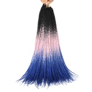 24 inch Senegalese Twist Hair Crochet Braided Dreadlocks Crochet Hair Braids 30 Roots/pack for Black Women LS23B