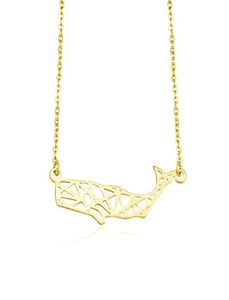 Senfai nouveauté conception de coupe cuivre acier inoxydable Animal Origami baleine forme creux pendentif collier ras du cou bijoux fête 5424008