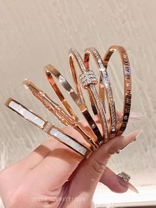 Senior designer armband dames titanium stalen nagels sterrenhemel roségouden hoogwaardige armband lichte luxe stapelarmband armband