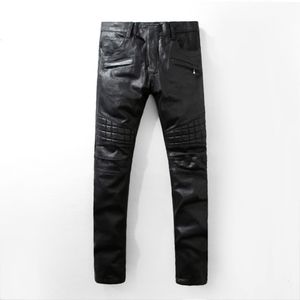 Senior Designer Merk Fiets Jeans Handleiding Crystal Golden Wings Black Patchwork Heren Mode Crime Rits Broek