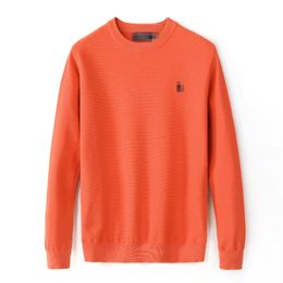 Pull de styliste pour hommes, col rond, Polo de marque, pull tricoté, mélange chaud, enveloppe en coton tissé, pull brodé Vintage