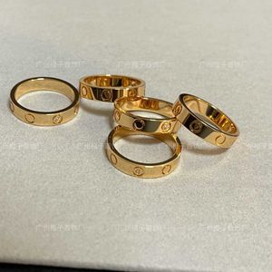 Senior Designer v Gold CNC Precision Edition Caeter Smalle editie enkele diamant liefde thread ring paar eenvoudig mode paar matching ring