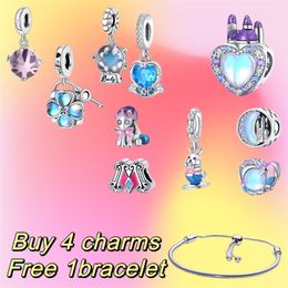 Diseñador Senior Femenino Pulsero de encanto de la mujer Tale Tales Town Castle Castle Unicorn S925 DIY Fit Pandoras Pulsera de joyas de lujo para mamá para mamá