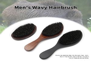 Poils de sanglier naturels purs senior 360 brosse à cheveux ondulée pour hommes Massage du visage séchage des cheveux du visage brosse de nettoyage outils de coiffure de Salon4046459