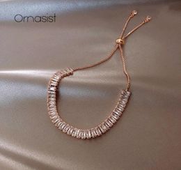 Pulsera de circón brillante para personas mayores, pulseras ajustables para mujer, Color dorado y plateado, para amantes de los amigos, regalo de joyería de boda y cumpleaños 9542968