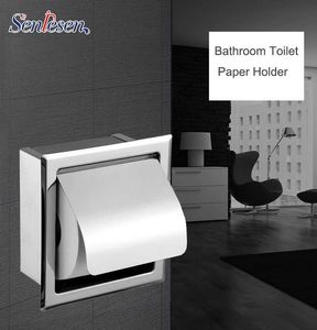 Senlesen – boîte à mouchoirs en acier inoxydable, finition chromée, pour salle de bain, papier toilette, 210709