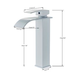 Senlesen White Tall Style Bathalle Bathroom Basin robinet cascade Spout Deck Mount Hot and Cold Water Vanity Vessel évier mélangeur Grane