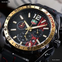 Senna Tag Heure Watch Top Brand Tag F1 Racing Series Luxury Mens Mens Watch Sports Silicone Strap Super Luminal Tag Watch Automatic Designer Watch 842