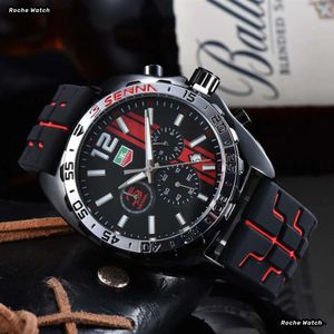 Senna Tag Heure Watch Top Brand Tag F1 Racing Series Luxury Mens Mens Watch Sports Silicone Strap Super Luminal Tag Watch Automatic Designer Watch 388