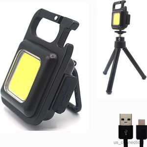 Luces del sensor Mini linterna recargable Luz deslumbrante Carga USB Lámparas de emergencia Luz de trabajo LED Luz portátil para acampar al aire libre R230606