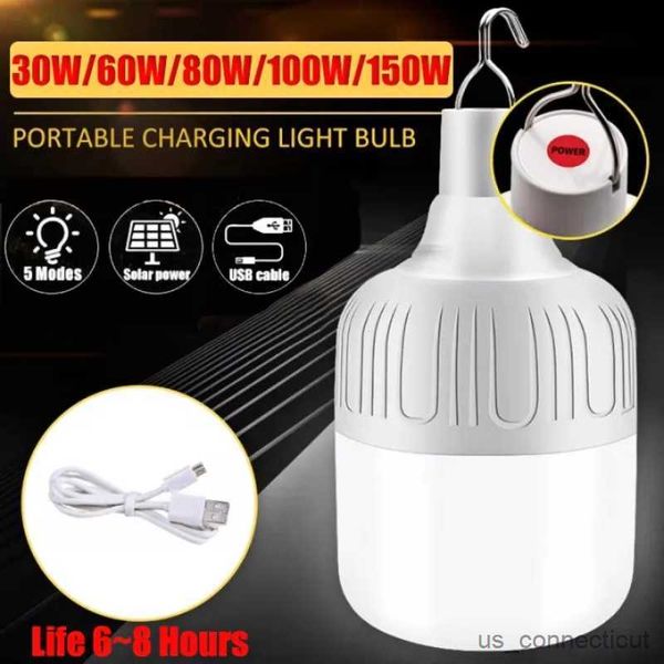 Luces del sensor Luz recargable USB Bombilla LED Iluminación de emergencia Lámpara exterior Camping LED Luces nocturnas Bombilla R230606