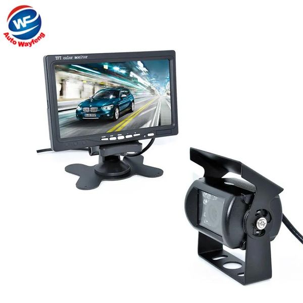 Capteurs 18 IR caméra de recul nouveau moniteur LCD 7 pouces Kit de vue arrière voiture BUS et camion capteur de stationnement caméra 15 M ou 20 M câble
