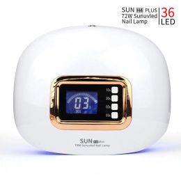 Sensoren Sun H4 Plus Ice Lamp -lamp voor manicure nagels UV LED NAIL LAMP 72W HUIN GEL Poolse vernishendel met timer 36led