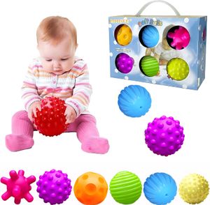 Zintuiglijke ballen voor baby Zintuiglijk babyspeelgoed 6 tot 12 maanden voor peuters 1-3, Heldere kleur getextureerde multi-zachte bal cadeausets, Montessori-speelgoed voor baby's van 6-12 maanden babyspeelgoed