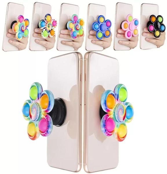 Supports de téléphone portable à bulles sensorielles Spinners jouet support de téléphone en silicone avec Anti-Stress anxiété pression doigt bulle Push Toys3355119