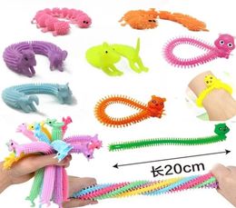 Sensory Fidget Nouilles Silicone Corde Anti-Stress Vent Caterpillar Centipede Licorne Décompression Cordes de Traction Soulagement de l'Anxiété Toy3570336