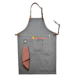 Senyue Chef Ober Bakkerij Koffieshop Kapper Barbecue schort voor Men039s en Women039s Algemene Overalls Y2001046968312