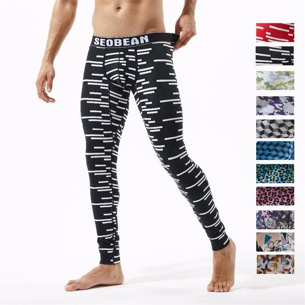 SEOBEAN Ropa interior de invierno otoño Hombres sexy Calzoncillos largos Calzoncillos térmicos elásticos cálidos Pantalones de pijama de spandex de algodón leggings 210910