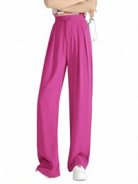Seoulish 2022 Nuevo cintura alta pierna ancha pantalones de mujer primavera verano colillas femeninas elegante minimalismo pantalones sueltos rectos k2ja #