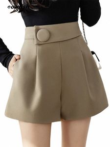 Seoulish 2023 New Butts Pantalones cortos formales para mujeres Pantalones cortos de pierna ancha sólidos Estilo coreano Elegante Casual Chic Pantalones Bolsillos Verano R0VJ #